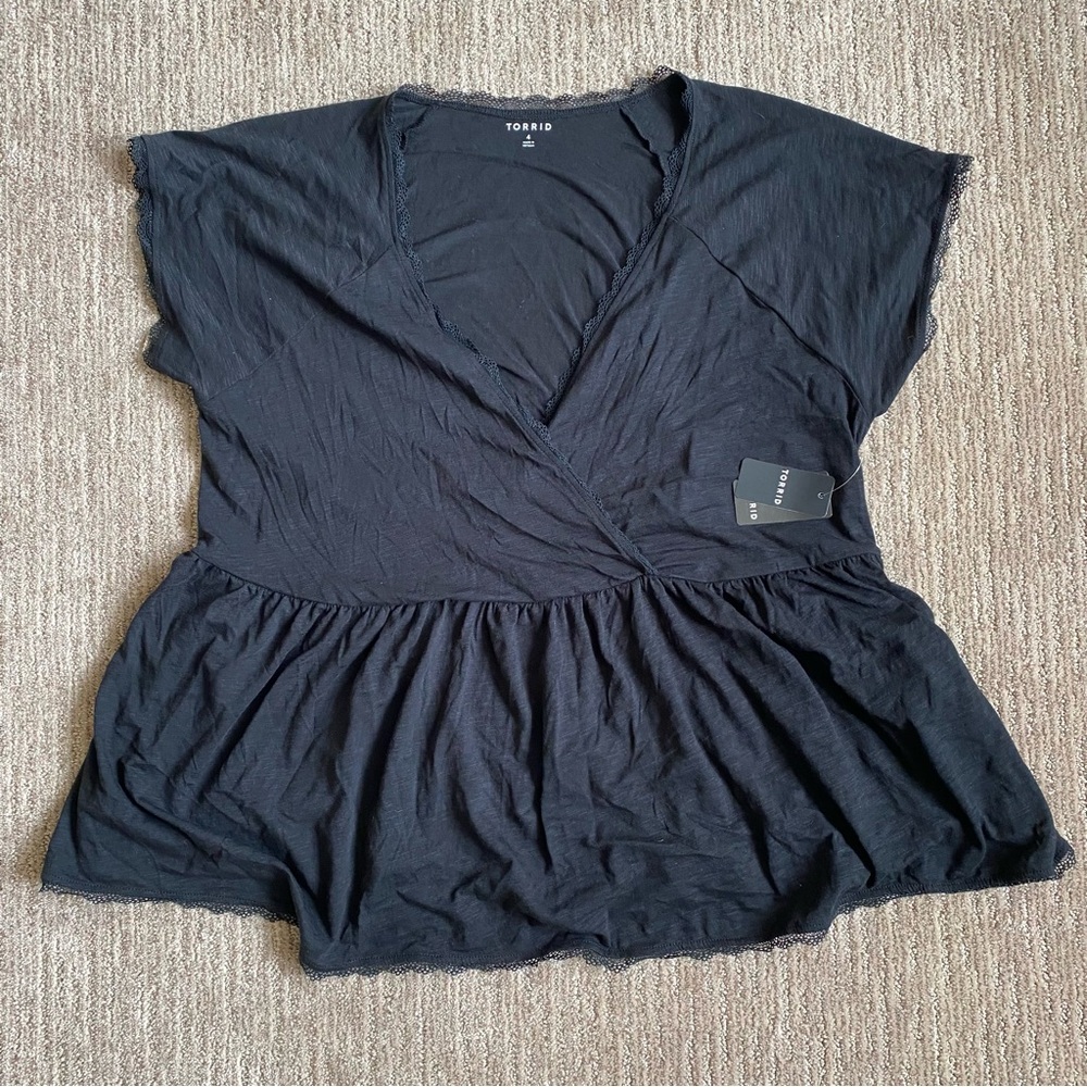 NWT Bundle of 2 Torrid Black V Neck Blouse